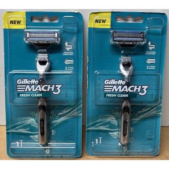NEW Lot Of 2 Pack Gillette Mach 3 Cartridge Fresh Clean Dad READ DESCRIPTION - Picture 1 of 4